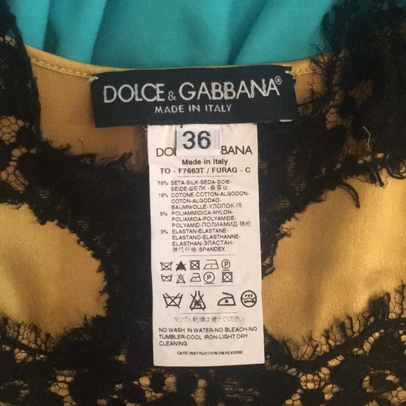 Dolce&gabana mustard silk and lace top - Picture 3 of 8